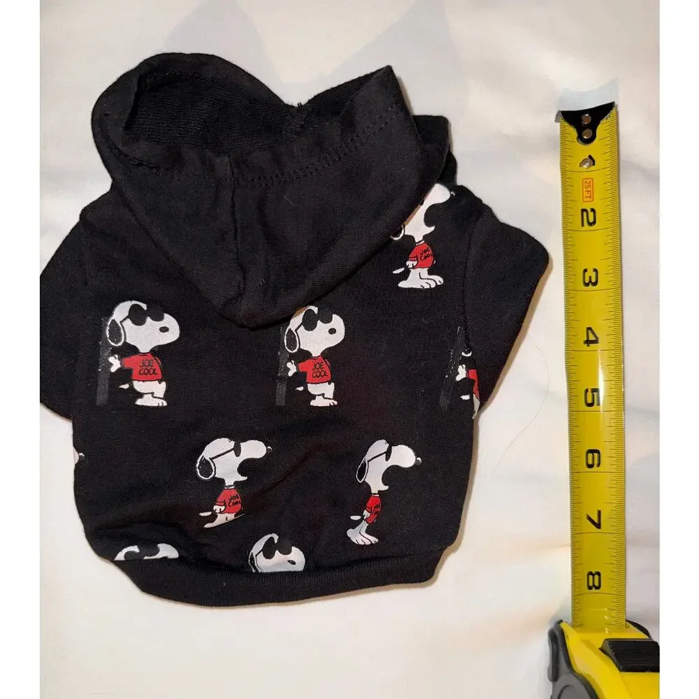 Peanuts Snoopy Black Pet Hoodie - Size Small (Fits Tiny Newborn teacups)